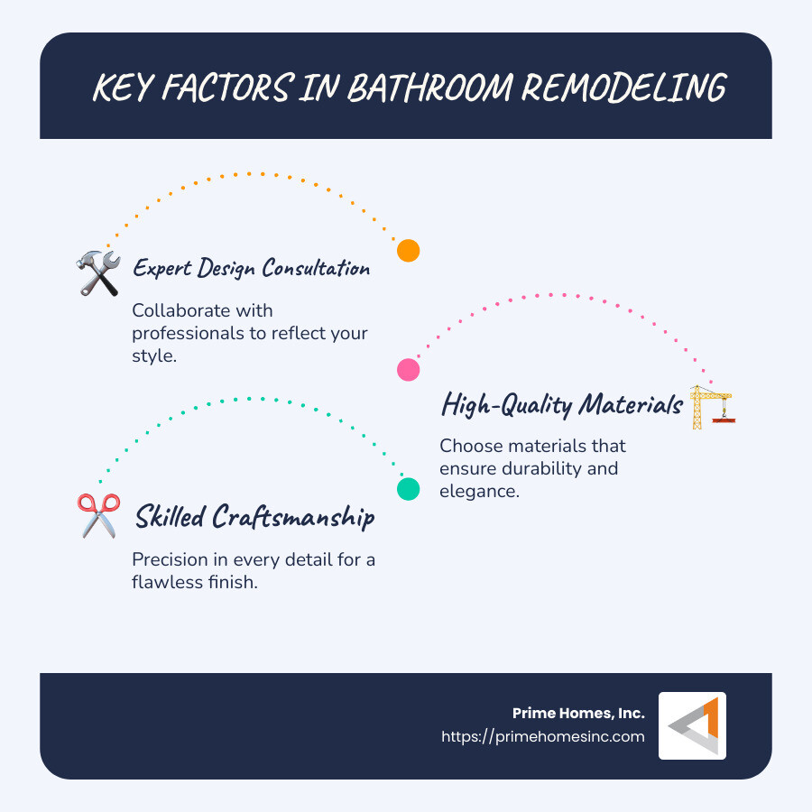 Overview of top bathroom remodeling factors - bathroom remodeling west hartford ct infographic infographic-line-3-steps-blues-accent_colors