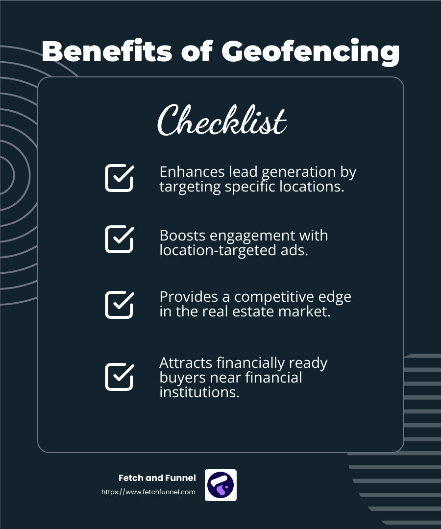 Geofencing can increase lead generation by targeting specific locations - how can i use geofencing to market real estate infographic checklist-dark-blue Geofencing can increase lead generation by targeting specific locations - how can i use geofencing to market real estate infographic checklist-dark-blue
