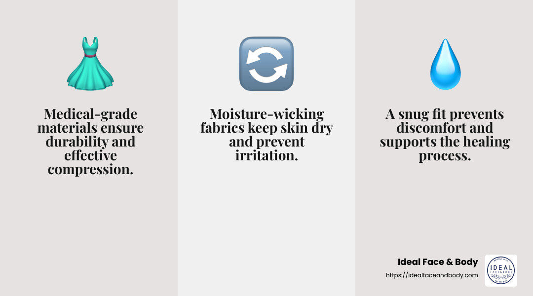 Choosing the right compression garment is crucial for a smooth recovery after liposuction. - best compression garment after liposuction infographic 3_facts_emoji_grey