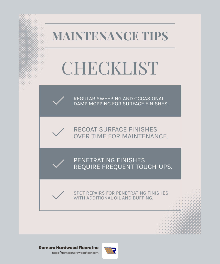 Floor Maintenance Tips - Best hardwood floor finish infographic checklist-light-blue-grey