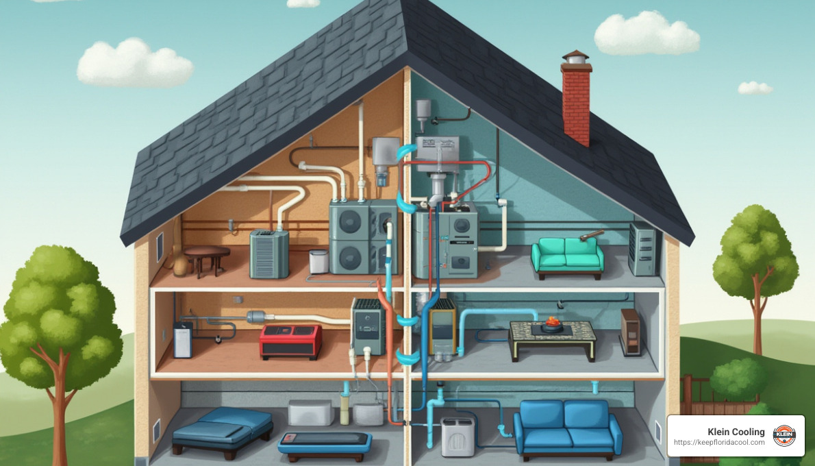Centralized HVAC system components - New HVAC system installation Centralized HVAC system components - New HVAC system installation