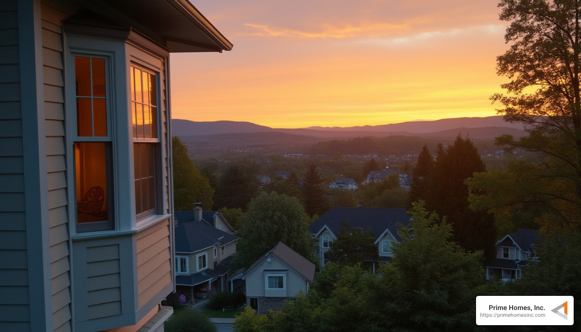 Example of an improved view from a second story - second story home addition