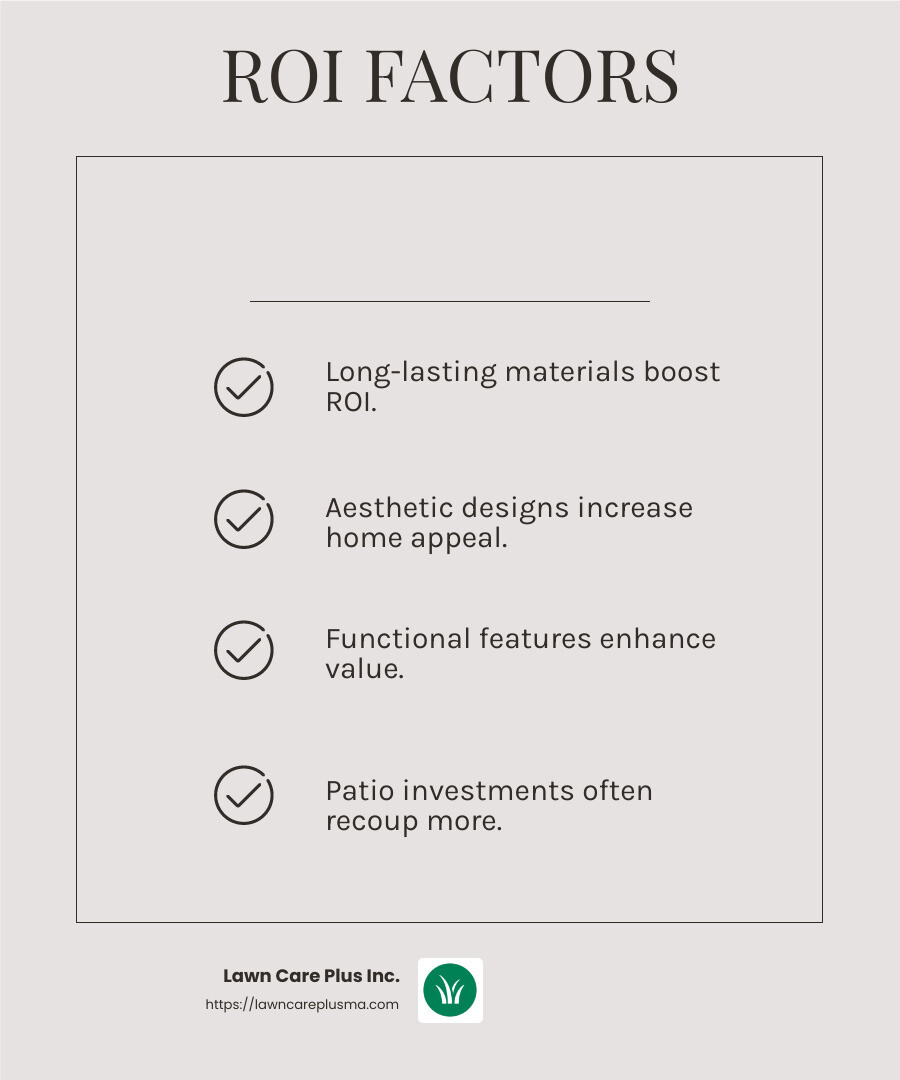 ROI of Outdoor Spaces - deck and patio builder infographic checklist-light-beige