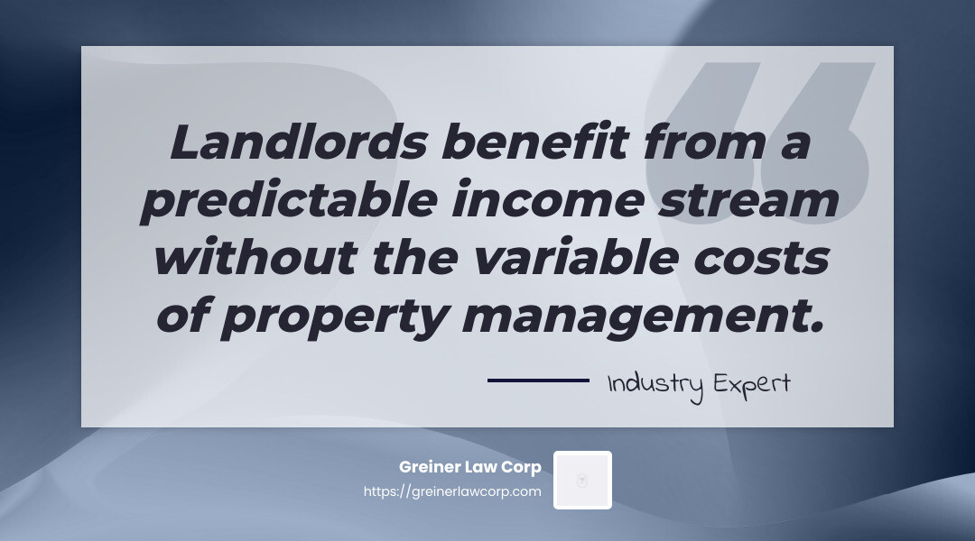 4b0fe99eb6fc7de51b992d26e72c212149b80365 Lease and Learn: Navigating Commercial Property Agreements Navigate the complexities of a commercial property for lease agreement with expert tips, negotiation strategies, and legal insights. Landlords benefit from a predictable income stream without the variable costs of property management. - commercial property for lease agreement infographic simple-quote-landscape-gray
