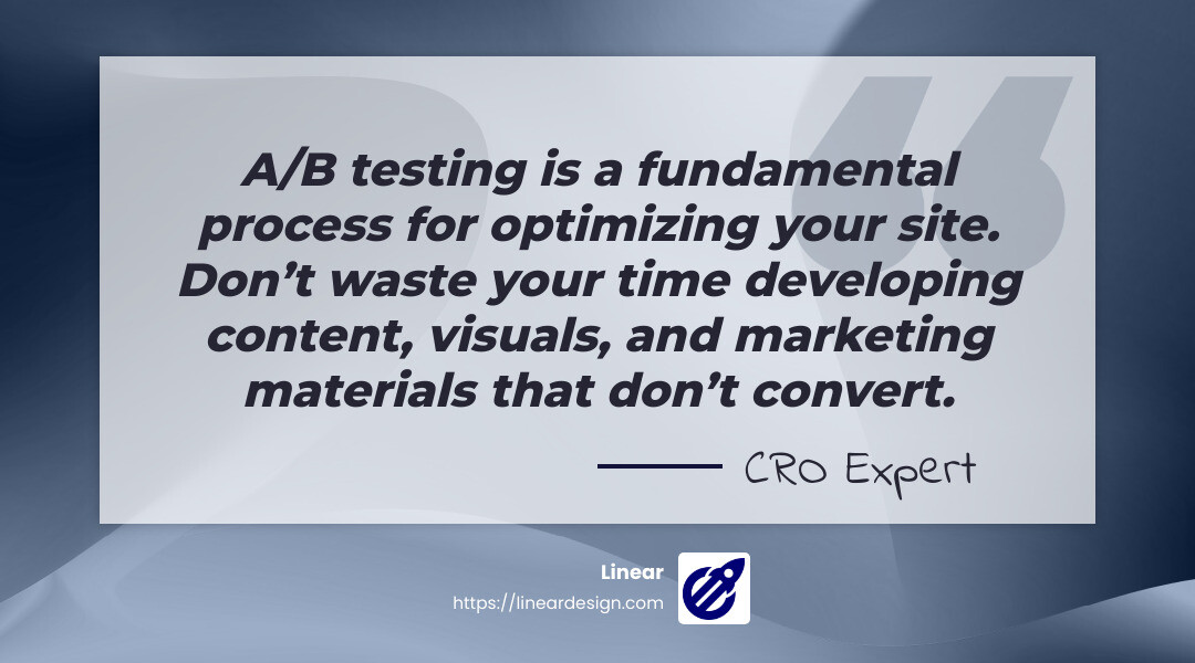 A/B Testing Quote - cro onpage infographic simple-quote-landscape-gray
