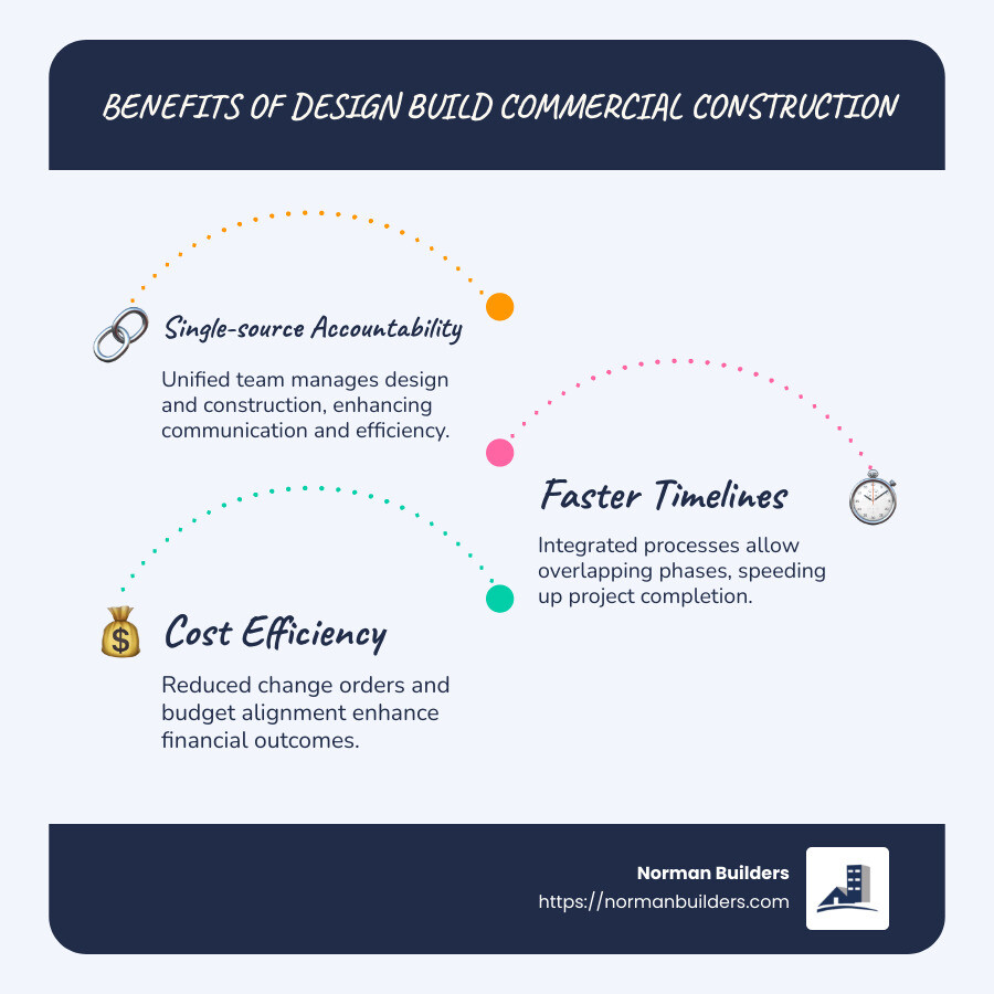 Benefits of Design Build Commercial Construction - design build commercial construction infographic infographic-line-3-steps-blues-accent_colors