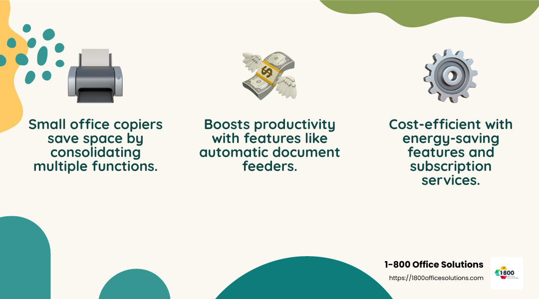 Efficiency of Small Office Copiers - best small office copier infographic 3_facts_emoji_nature