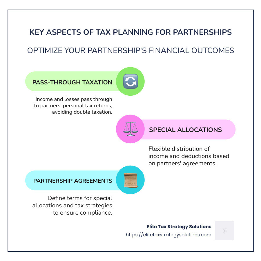 Infographic showing key points of tax planning for partnerships - tax planning for partnerships infographic infographic-line-3-steps-colors Infographic showing key points of tax planning for partnerships - tax planning for partnerships infographic infographic-line-3-steps-colors