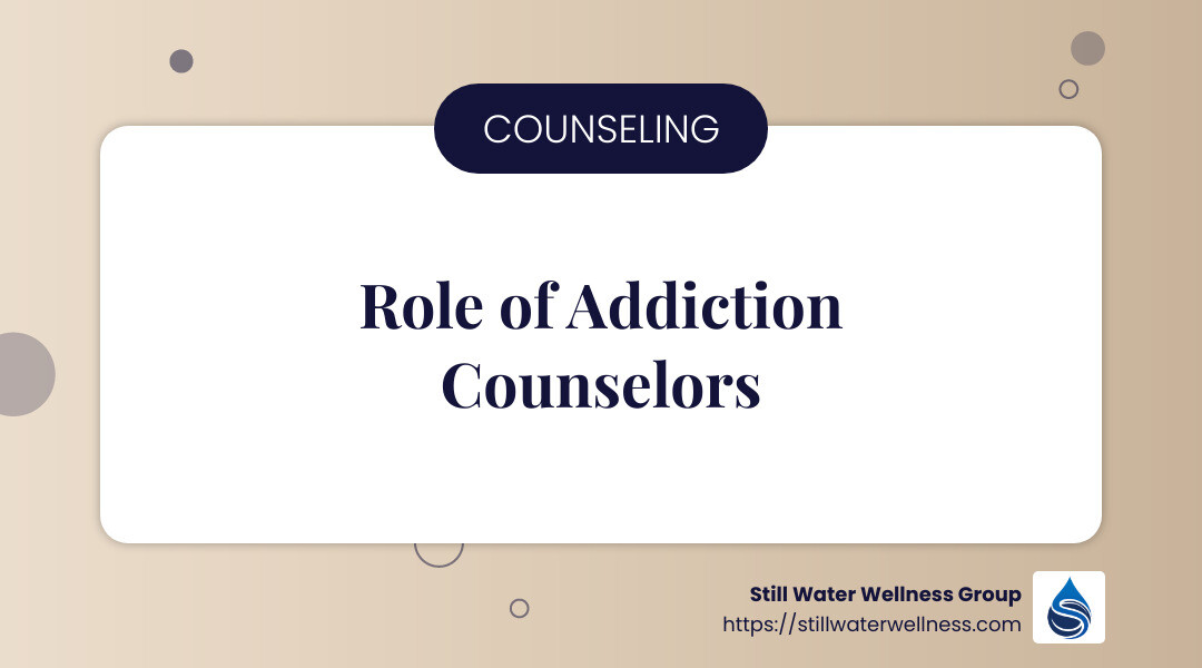 Addiction counselors work closely with clients to develop custom treatment plans, provide support, and guide them through recovery. - substance abuse counseling infographic simple-info-landscape-card