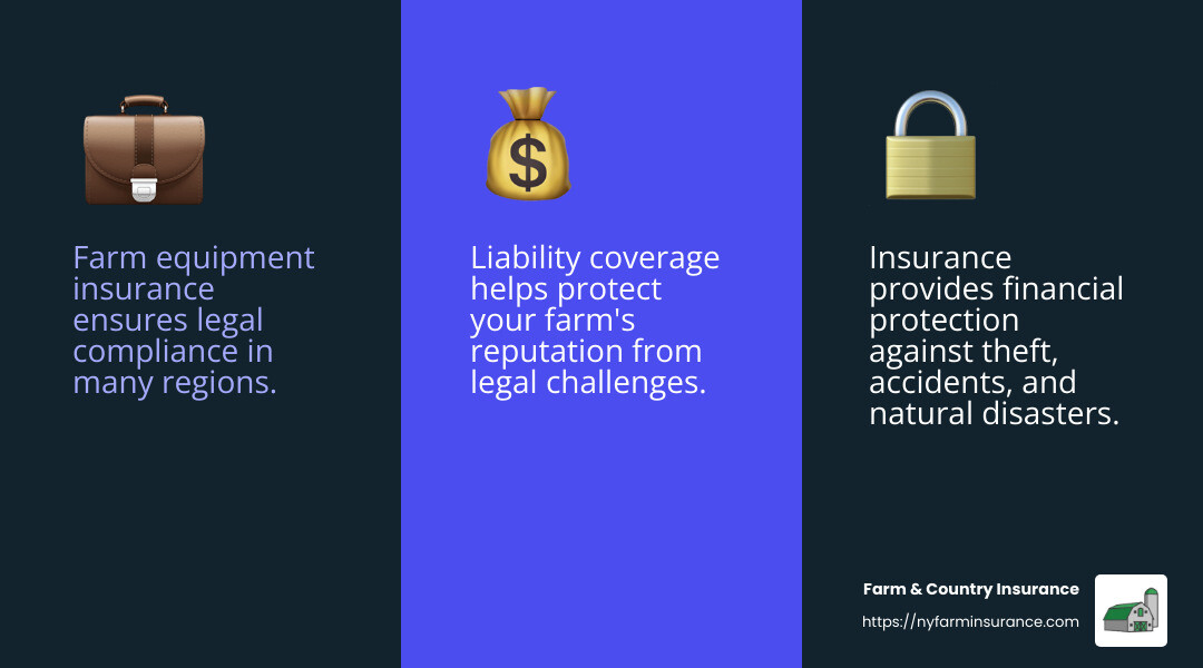f5412e541ec2fb4211be4fec5ea7f34d52e5aa2e Farm Equipment Insurance: Shielding Your Tools of the Trade Discover essential insights on farm equipment insurance, covering protection types, costs, and choosing the best plan for your needs. Insurance helps maintain a farm's reputation by managing claims and liabilities. - farm equipment insurance infographic 3_facts_emoji_blue