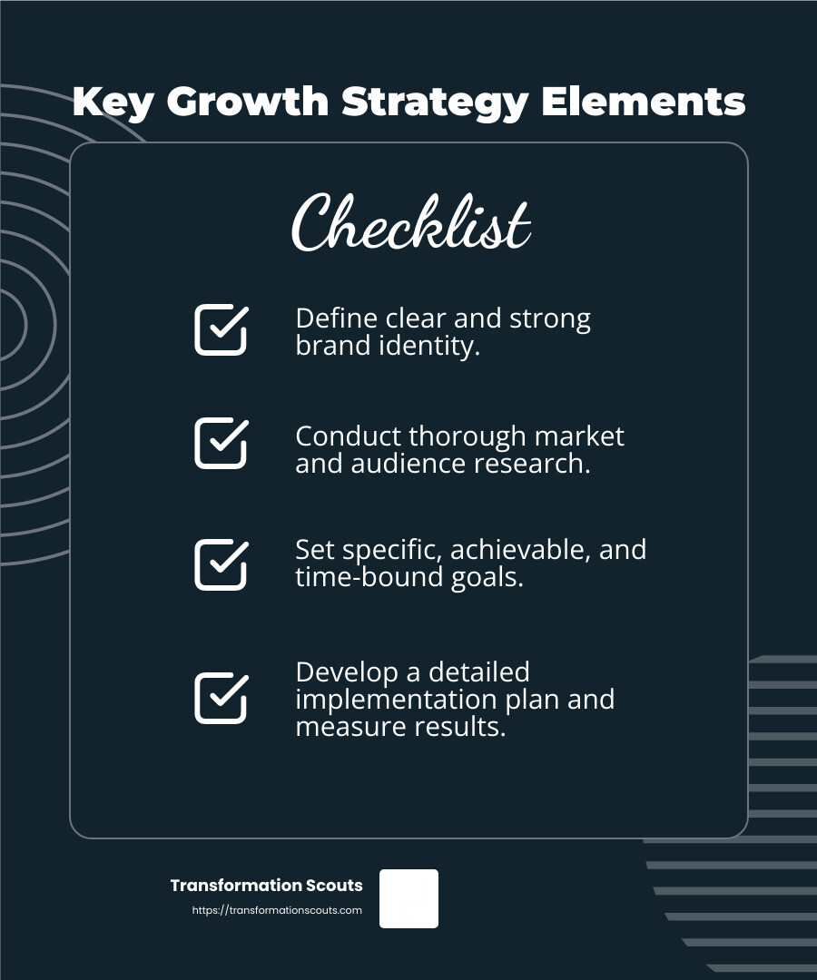 The importance of measuring results in business growth strategies - business strategies for growth infographic checklist-dark-blue