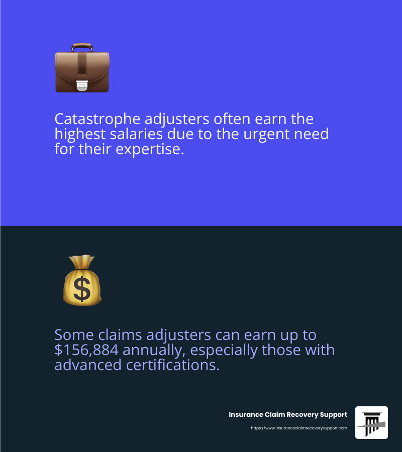 High-paying roles in claims adjusting - how to become a commercial claims adjuster infographic 2_facts_emoji_blue