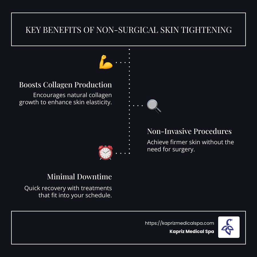 infographic explaining non-surgical skin tightening options - skin tightening Jacksonville infographic infographic-line-3-steps-dark infographic explaining non-surgical skin tightening options - skin tightening Jacksonville infographic infographic-line-3-steps-dark
