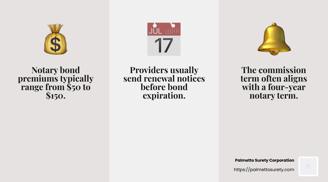 Trust in notaries: how bonds make a difference 5 Cost and renewal infographic - the role of notary bonds in building public trust infographic 3_facts_emoji_grey
