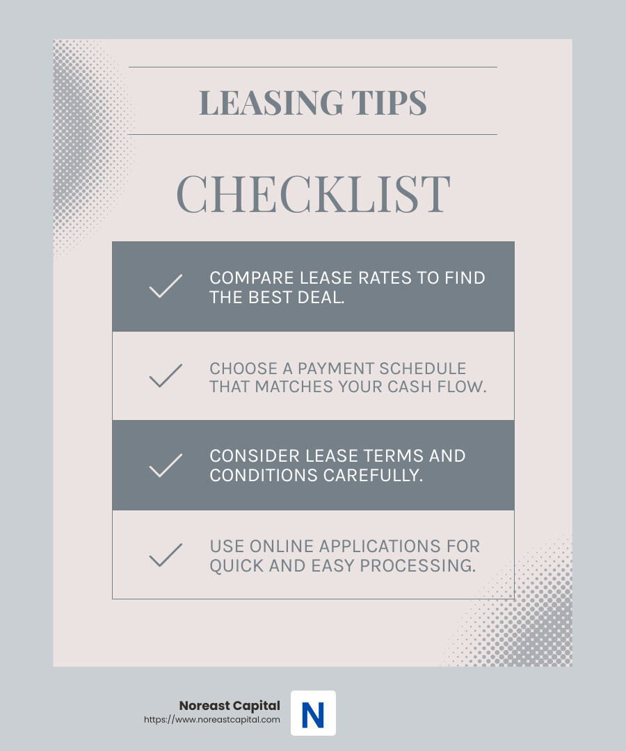 d3e7a90e88020227fcb4fb15b1c87778bd5165a5 How to Lease Used Agricultural Equipment: A Step-by-Step Guide Discover the best steps for used agricultural equipment leasing to save costs, preserve capital, and access the latest technology. Evaluate leasing options to save costs and improve cash flow - used agricultural equipment leasing infographic checklist-light-blue-grey