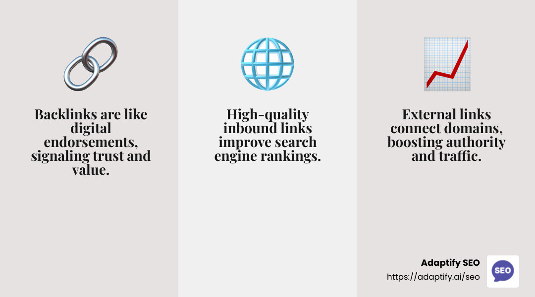 Backlinks are a key SEO factor - test backlinks infographic 3_facts_emoji_grey