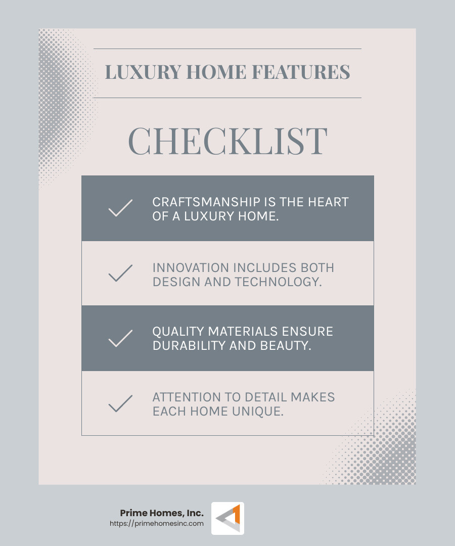 Quality materials are essential for building durable and beautiful luxury homes. - luxury home building company infographic checklist-light-blue-grey