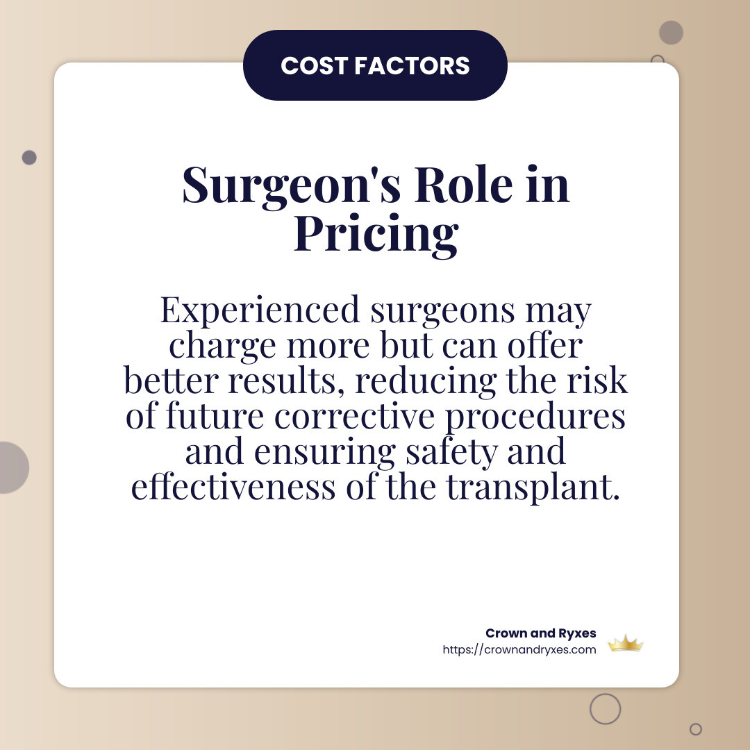 Surgeon's expertise is crucial for optimal results and affects costs - beard transplant cost per graft infographic simple-info-card