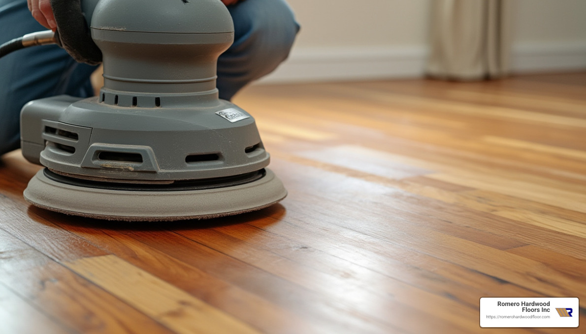 Professional sanding equipment in use - hardwood floor refinishing salem ma