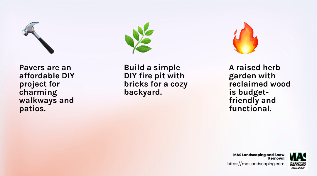 Homeowners can save money by opting for DIY landscaping projects, which can be both cost-effective and rewarding. - backyard landscape infographic 3_facts_emoji_light-gradient