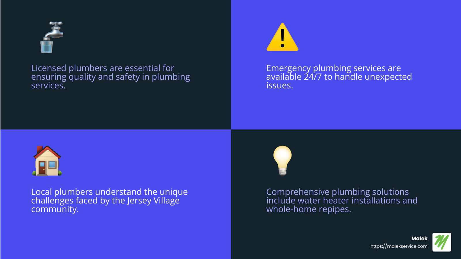 Customer Satisfaction - plumber jersey village infographic 4_facts_emoji_blue