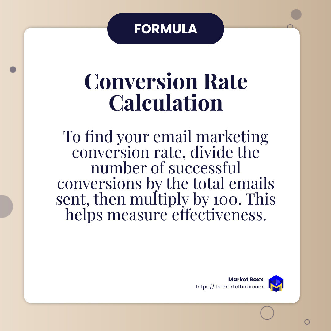 Formula for calculating email marketing conversion rates - Email marketing conversion rates infographic simple-info-card
