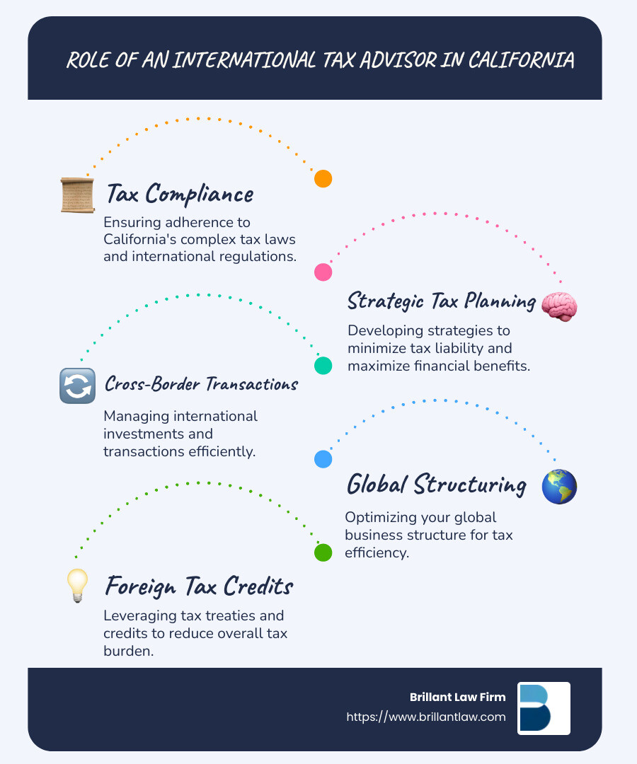 Overview of Services Provided by an International Tax Advisor in California - international tax advisor california infographic infographic-line-5-steps-blues-accent_colors