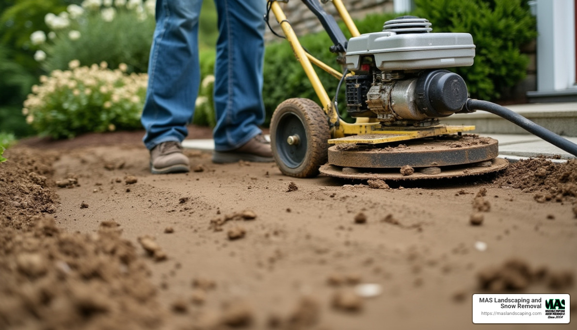 Compaction process - instal patio pavers