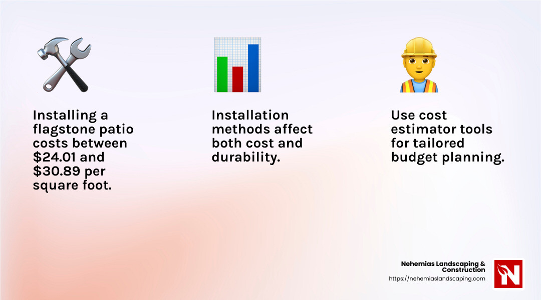 Example of a cost estimation infographic - labor cost to install flagstone patio infographic 3_facts_emoji_light-gradient