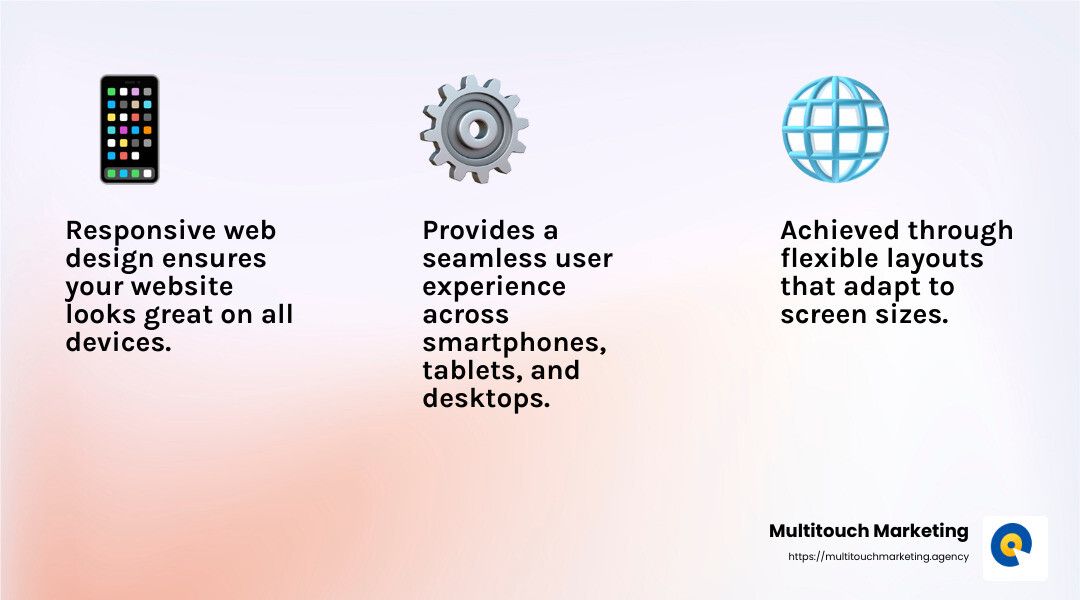 Responsive web design adapts to any device, providing a seamless experience for users. - responsive web design services infographic 3_facts_emoji_light-gradient