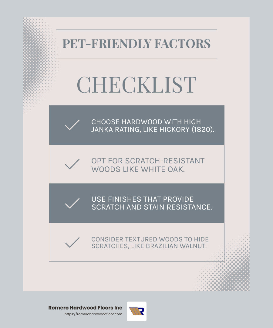Hardwood Janka hardness comparison - Best hardwood for pets infographic checklist-light-blue-grey