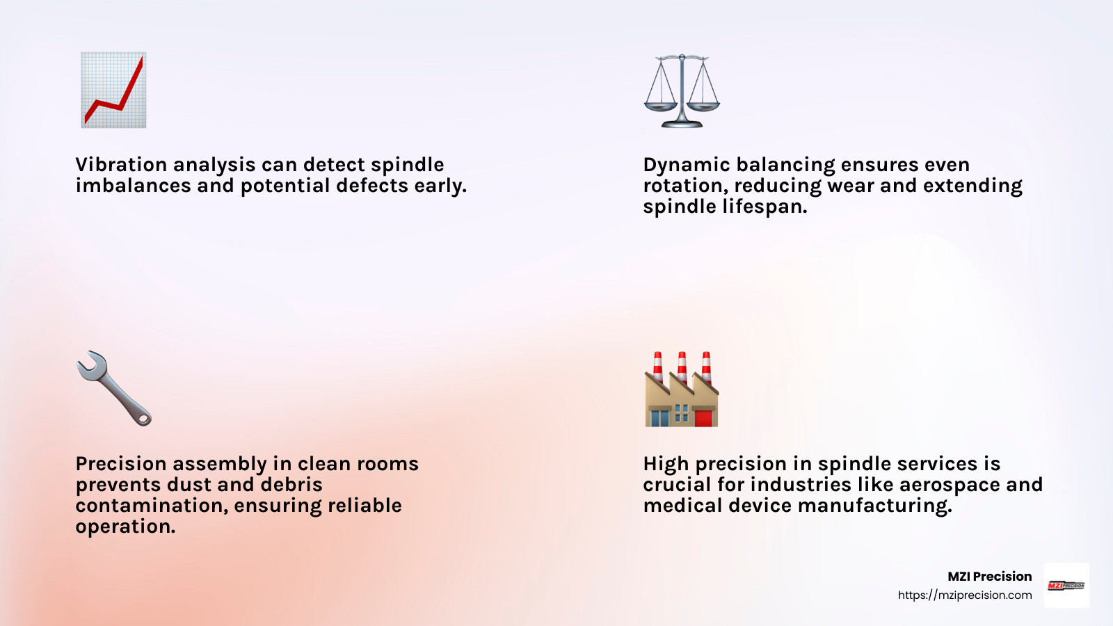 Importance of Precision in Spindle Services - Precision Spindle Services infographic 4_facts_emoji_light-gradient
