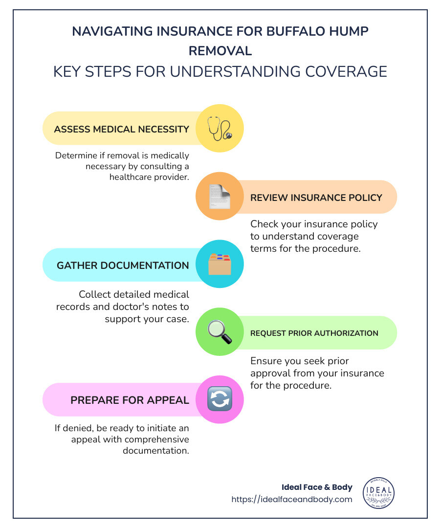 Infographic on Buffalo Hump Insurance Coverage - buffalo hump removal covered by insurance infographic infographic-line-5-steps-colors