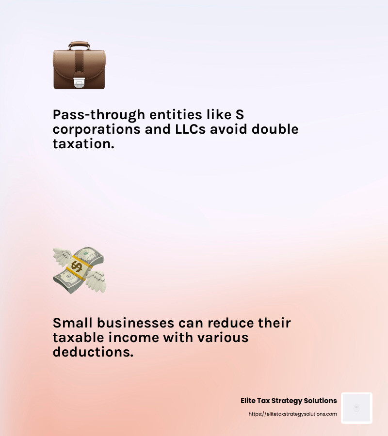 Tax Deductions and Credits - best tax strategy for small business infographic 2_facts_emoji_light-gradient