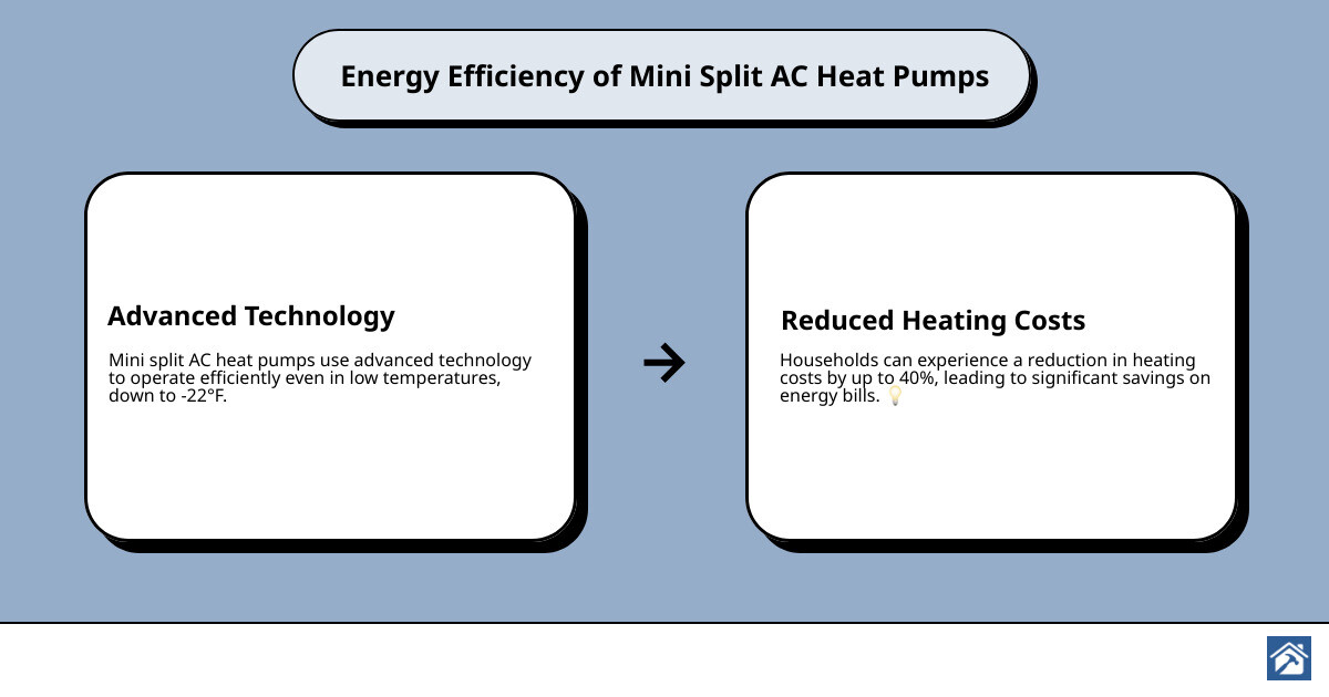 Infographic on energy efficiency benefits of mini split ac heat pump - mini split ac heat pump infographic cause_effect_text