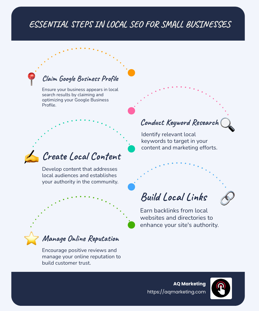 Infographic on local SEO benefits for small businesses - local seo services for small business infographic infographic-line-5-steps-blues-accent_colors