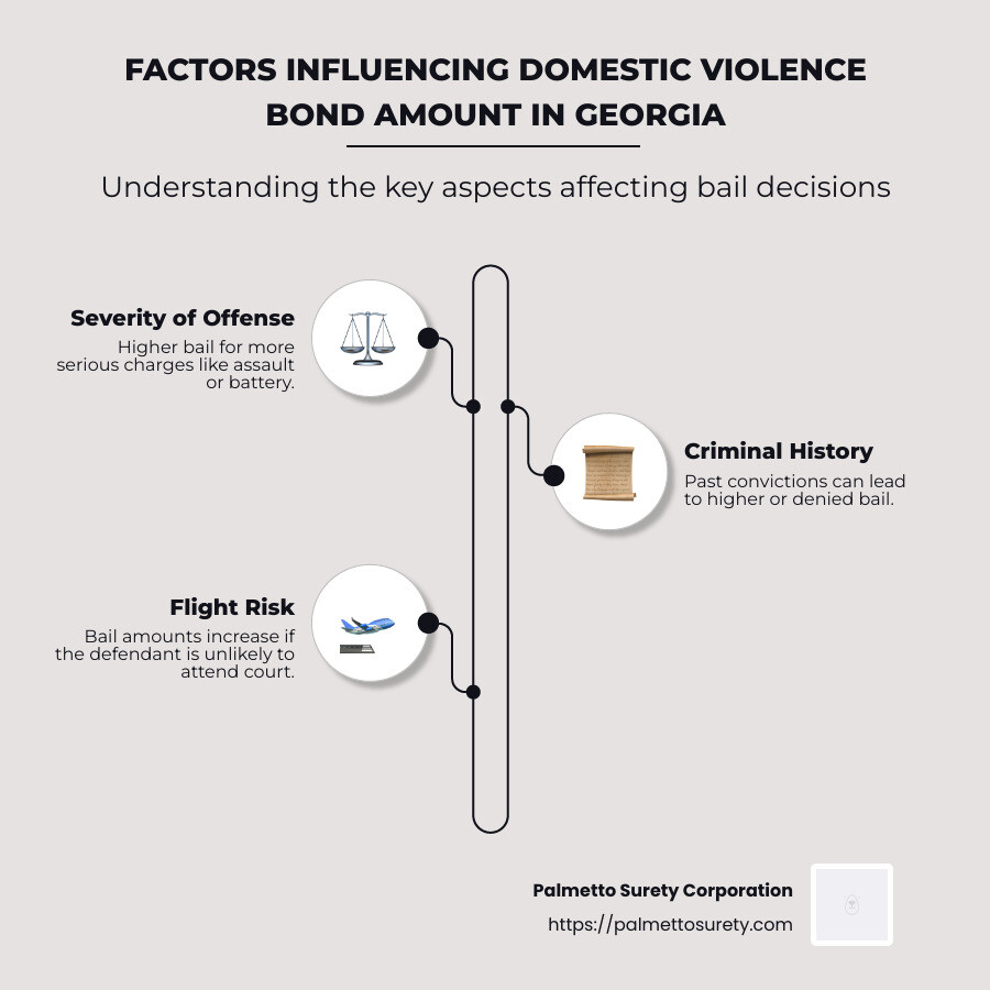 Georgia's domestic violence bonds: what you need to know 1 Factors affecting bail amount in georgia - domestic violence bond amount in georgia infographic infographic-line-3-steps-neat_beige