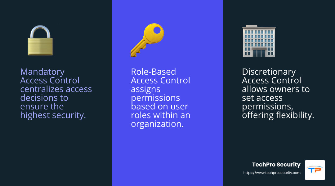 Mandatory Access Control offers the highest security by centralizing decision-making. - access control systems for small business infographic 3_facts_emoji_blue