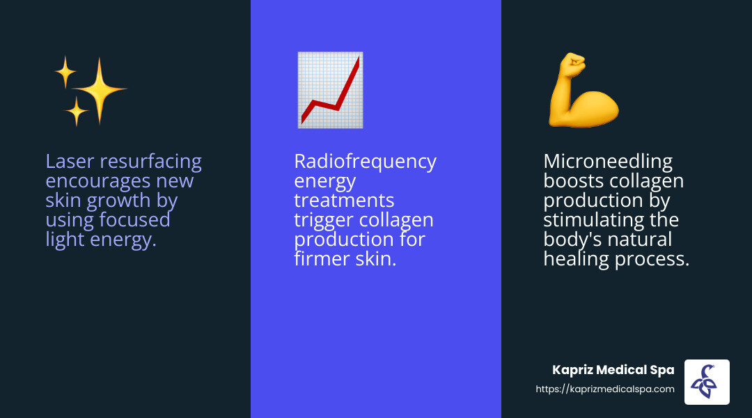 Collagen production process - Facial Rejuvenation Jacksonville infographic 3_facts_emoji_blue