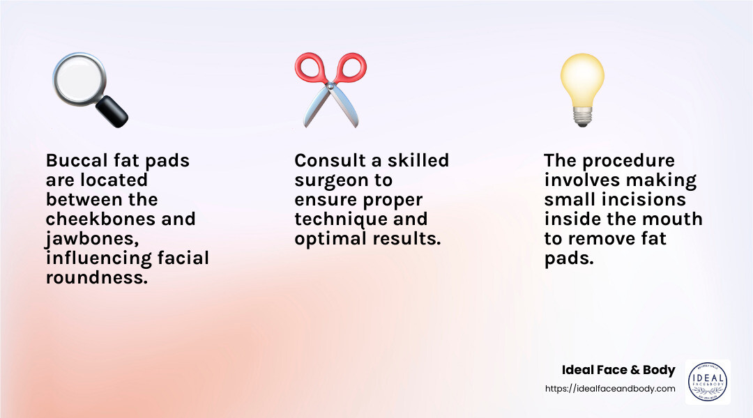 Buccal fat removal before and after results - buccal fat removal before and after infographic 3_facts_emoji_light-gradient