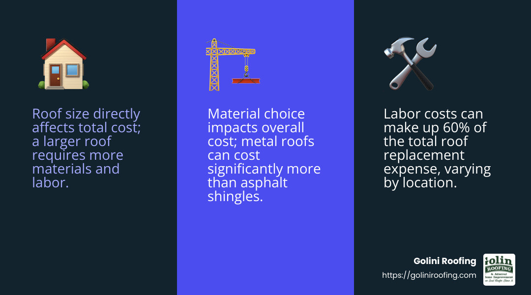 Roof Replacement Cost Breakdown - how much does a roof cost to replace infographic 3_facts_emoji_blue