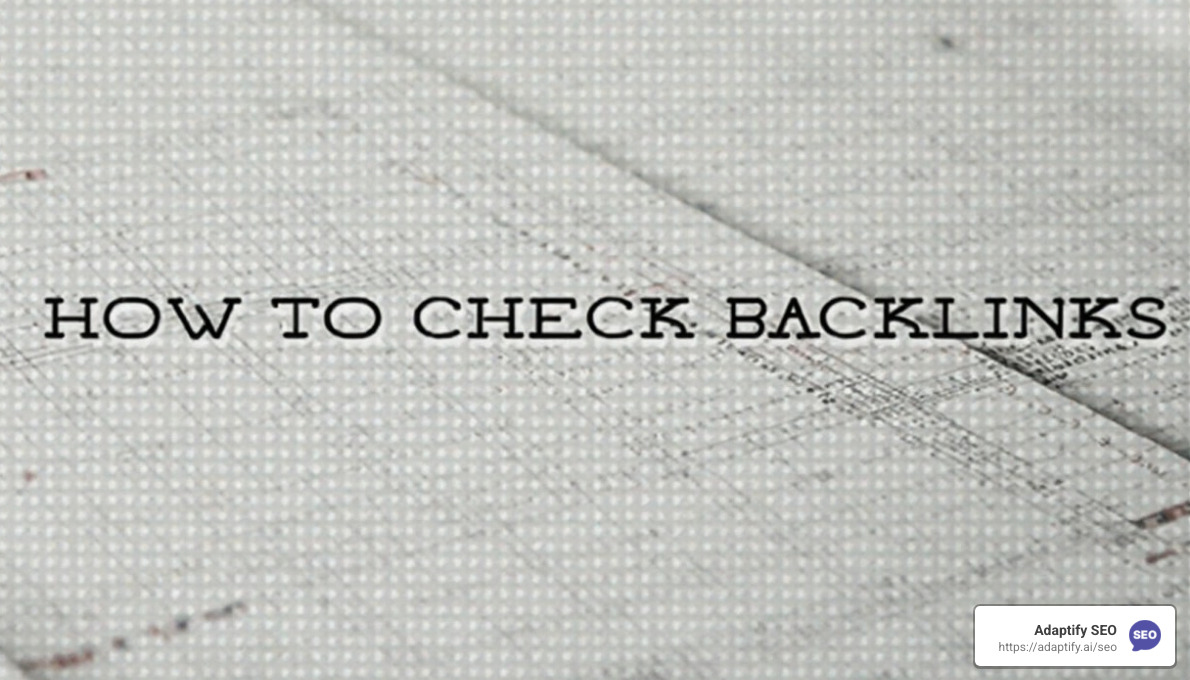 Backlinks - how to check backlinks
