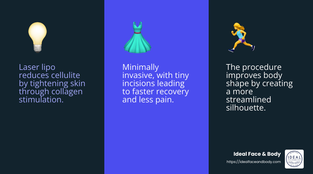 Laser lipo is minimally invasive and offers a quicker recovery time compared to traditional methods. - cost of laser lipo on inner thighs infographic 3_facts_emoji_blue