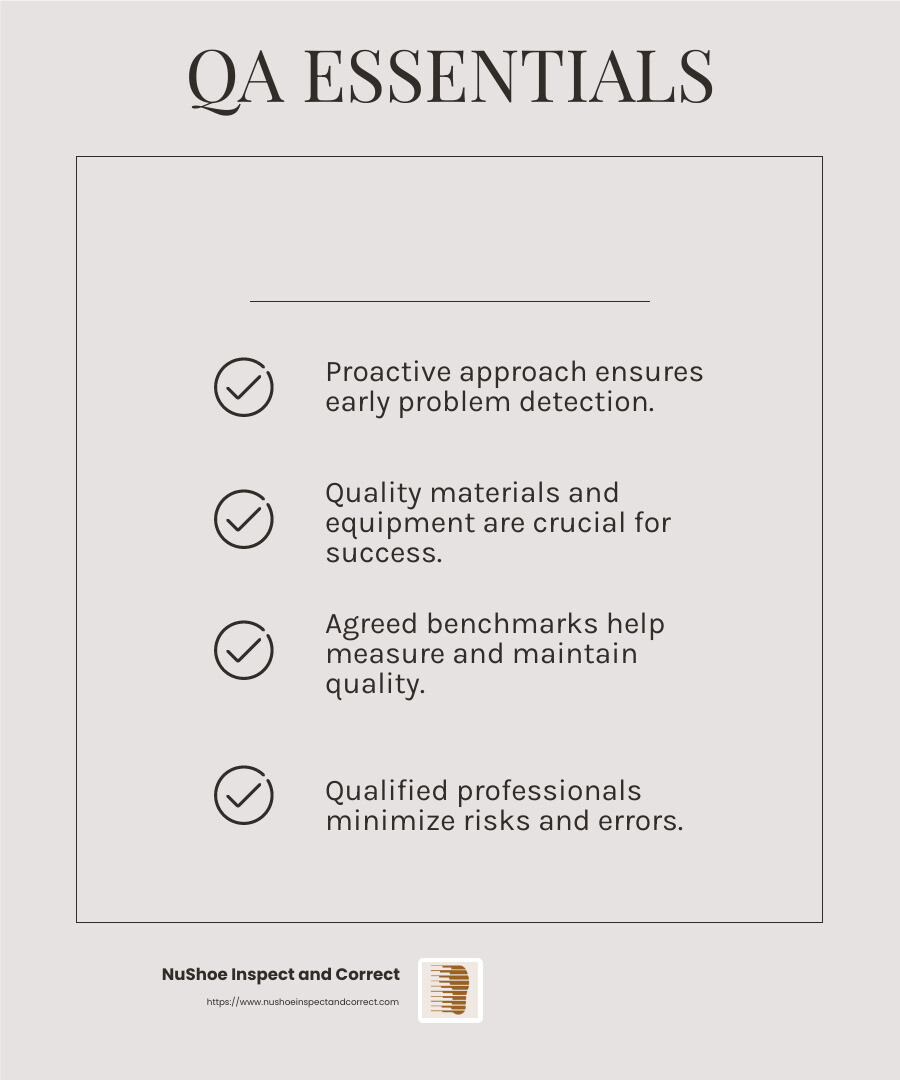 Quality assurance helps prevent costly mistakes in construction projects. - quality assurance in building construction infographic checklist-light-beige