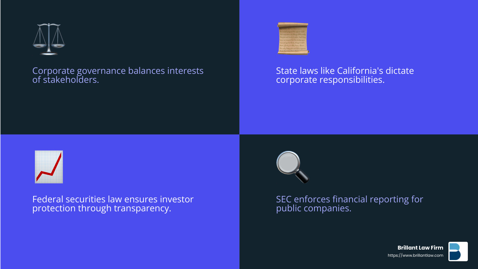 Corporate Governance Infographic - us company law infographic 4_facts_emoji_blue