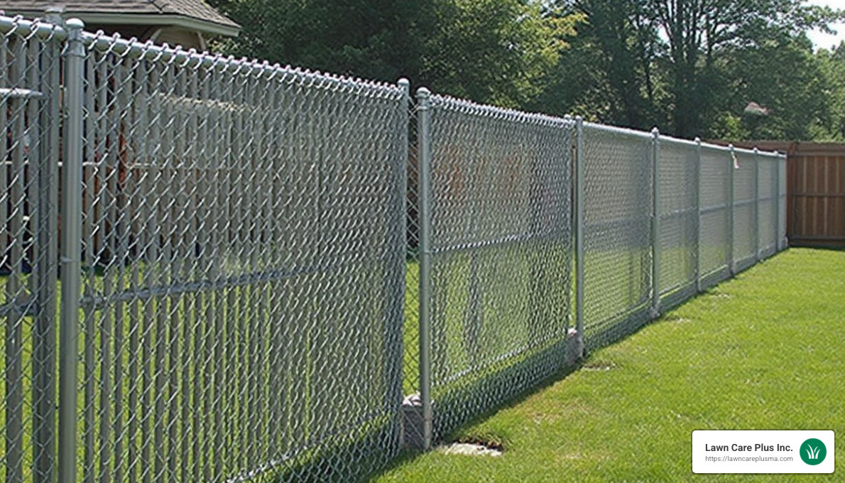 Chain-link fence with privacy slats - reliable fence company near me