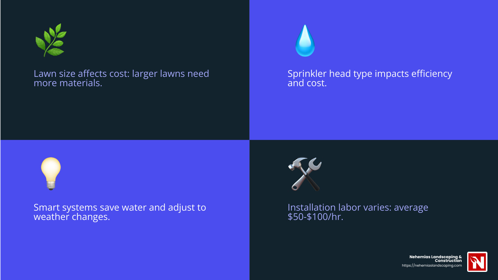Understanding the costs of irrigation system installation can help you budget effectively. - irrigation system contractors infographic 4_facts_emoji_blue