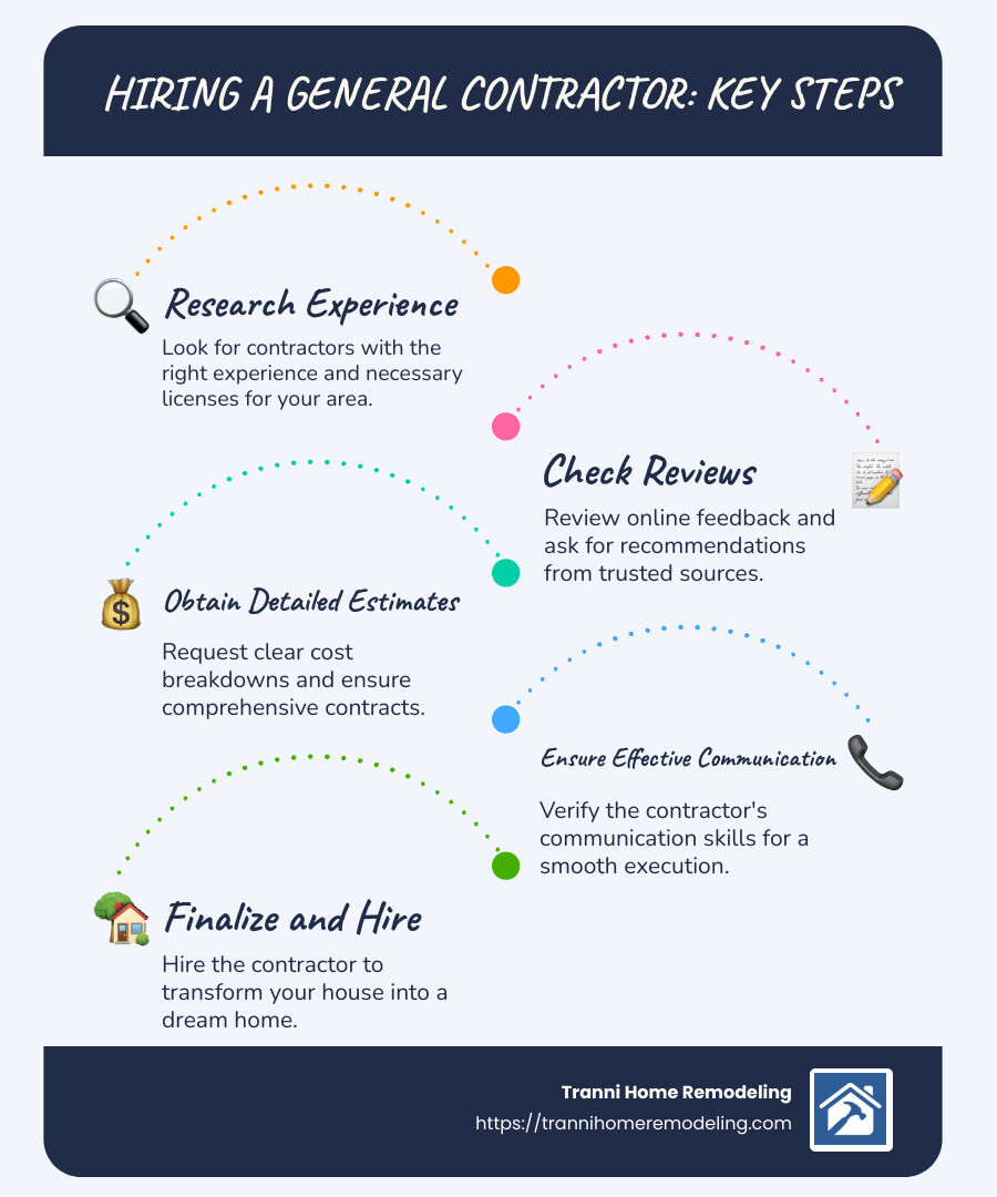 General Contractor Hiring Process Infographic - general contractor remodeling near me infographic infographic-line-5-steps-blues-accent_colors