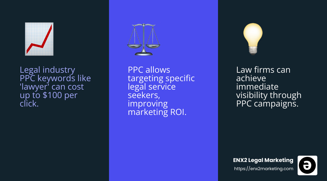 Cost per click in legal PPC - Legal industry PPC infographic 3_facts_emoji_blue