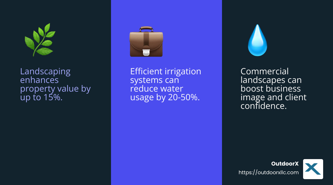 Quote about the importance of landscaping services - Commercial Landscaping Services infographic 3_facts_emoji_blue